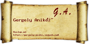 Gergely Anikó névjegykártya